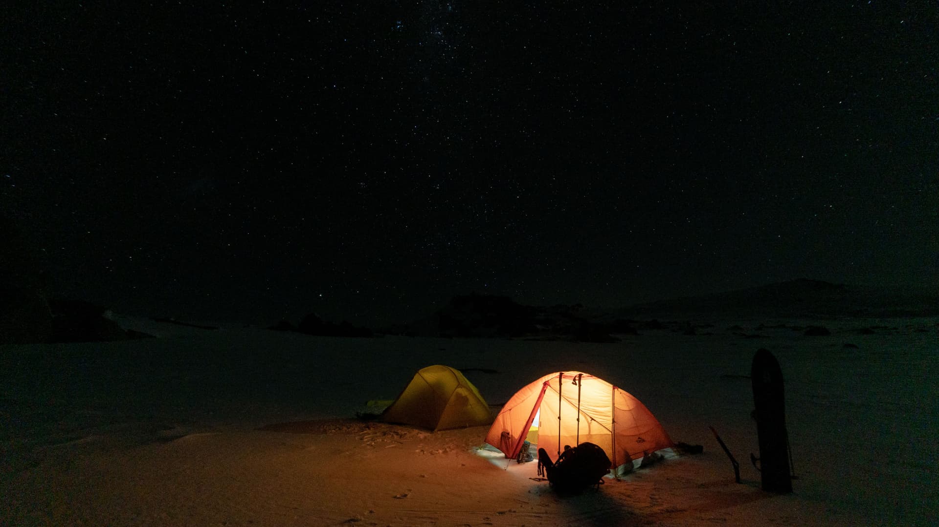 Night camping photograph from the Ruckus Media portfolio
